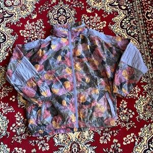 Vintage 90s Rebook Women’s Medium Purple Block Windbreaker Zip Up Jacket